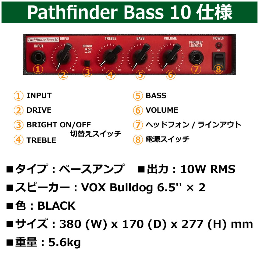 VOX コンボベースアンプ Pathfinder Bass 10 パスファインダー PB10
