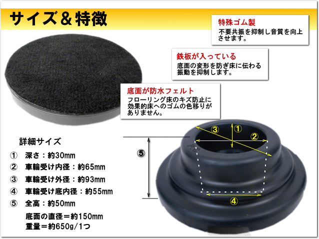 ピアノ 防音 防振 インシュレータ ピアキャッチ 黒 グランドピアノ用