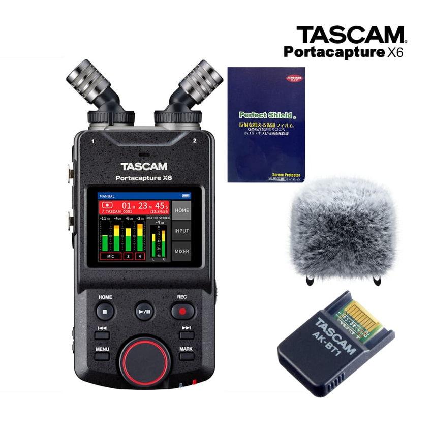 TASCAM Portacapture X6 (ウィンドスクリーン Bluetoothアダプター AK-BT1 保護フィルムセット)