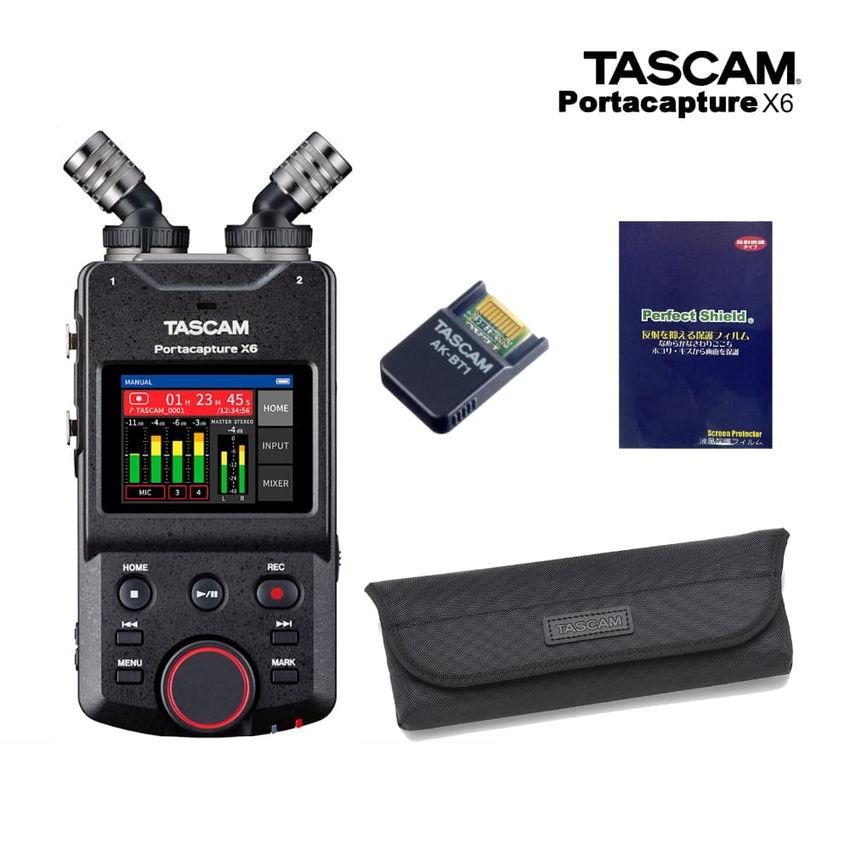 TASCAM Portacapture X6 (ソフトケース Bluetoothアダプター AK-BT1 保護フィルムセット)