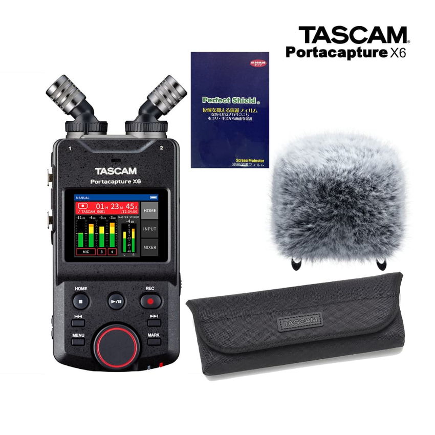 TASCAM Portacapture X6 (ソフトケース+ウィンドスクリーン+保護フィルムセット)