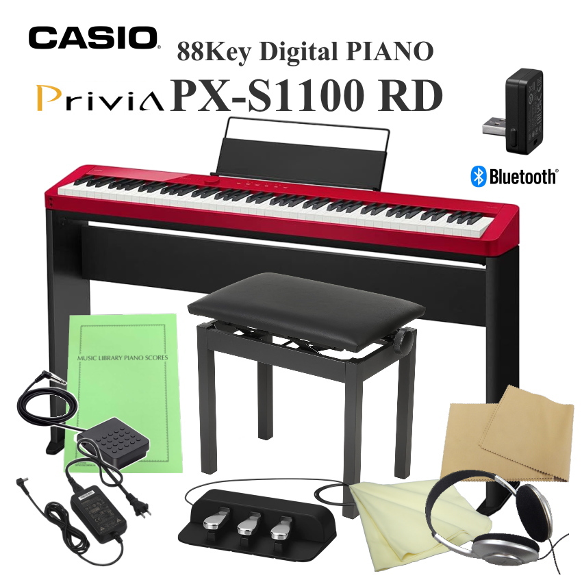 �J�V�I �d�q�s�A�m PX-S1100 ���b�h �����ؐ��X�^���h&amp;�s�A�m�֎q��SP-34�t