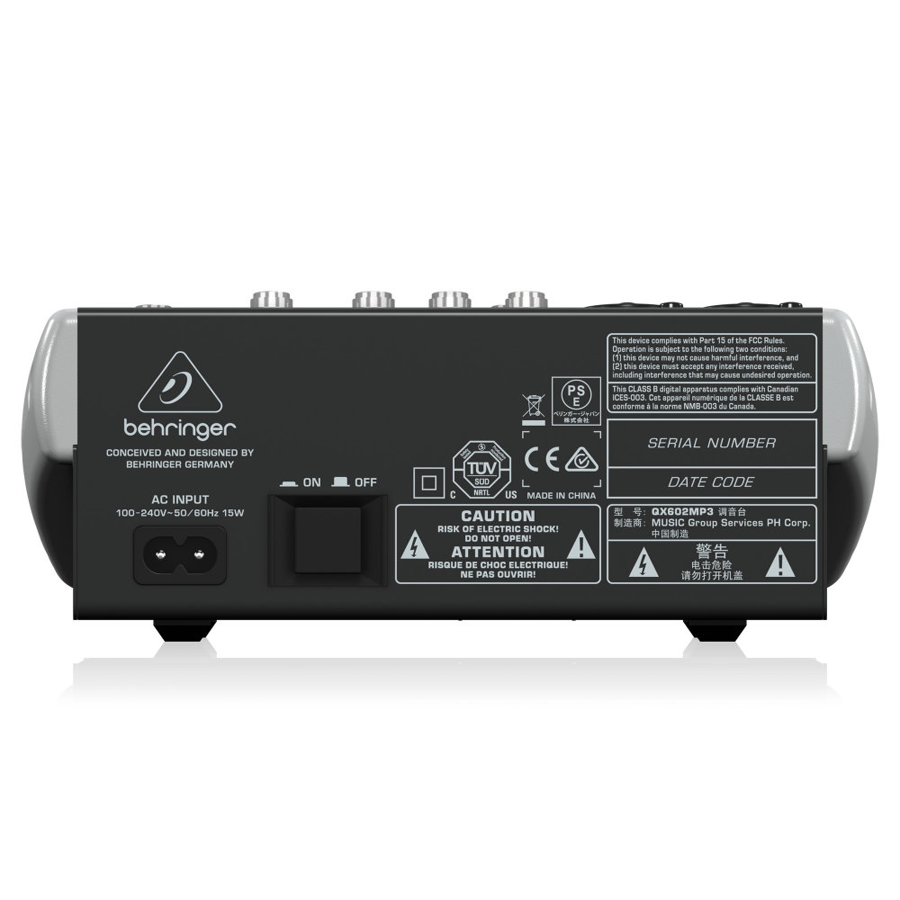 Behringer Xenyx QX602MP3 Mixer with USB MP3 Playback