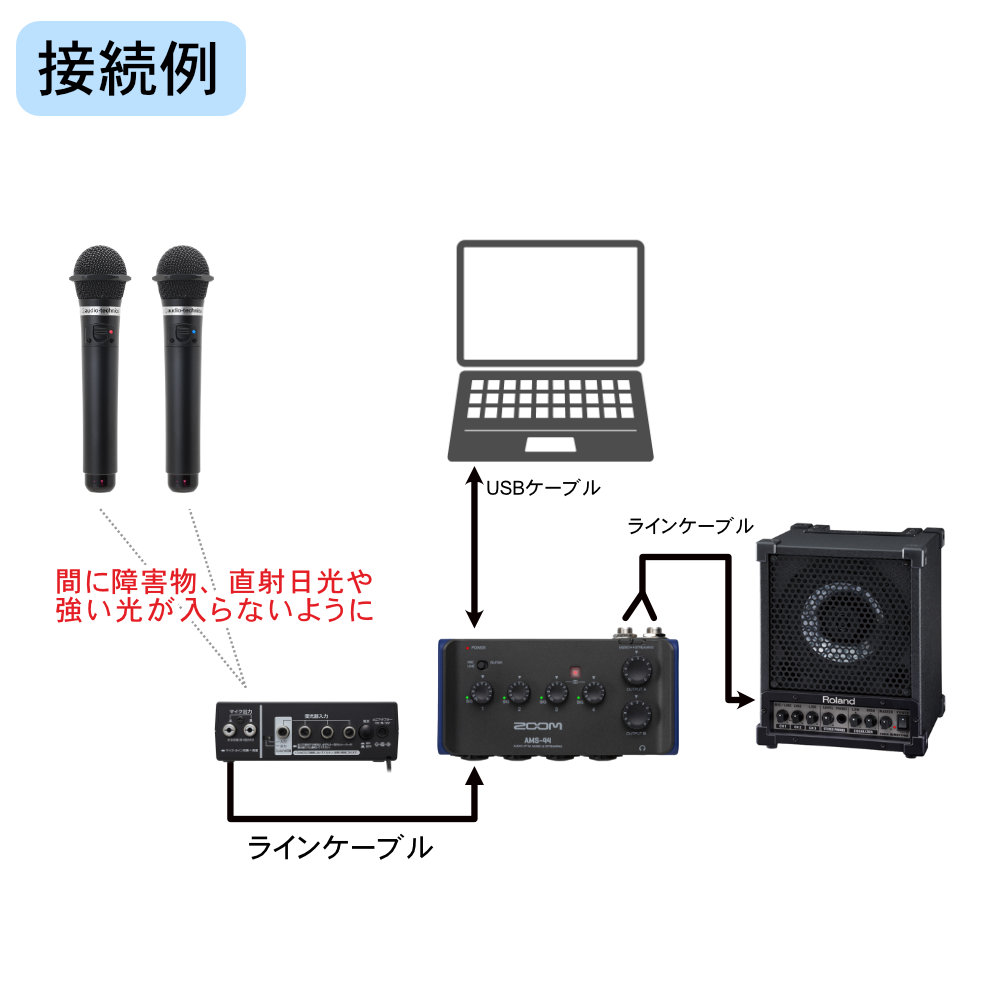 Roland 簡易PAセット 赤外線ワイヤレスマイク2本付 ハイブリッド会議向きセット