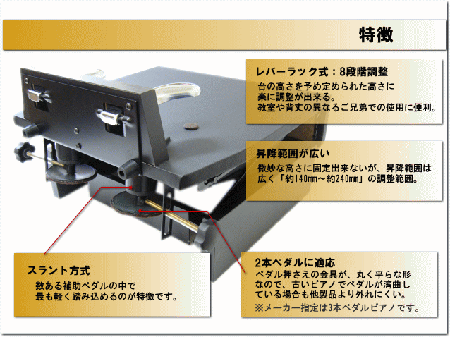 ピアノ補助ペダル ソフトケース付き 台付きペダル : sp-d-case : 楽器