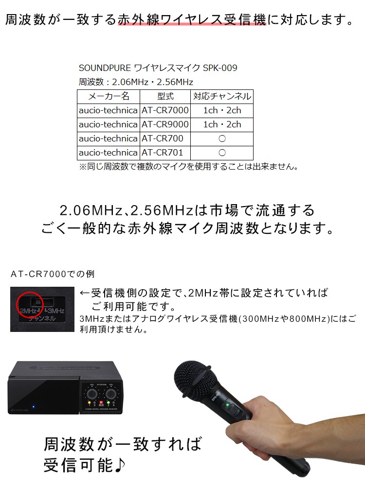 カラオケ マイク SOUNDPURE 赤外線ワイヤレスマイク単品 マイマイク 