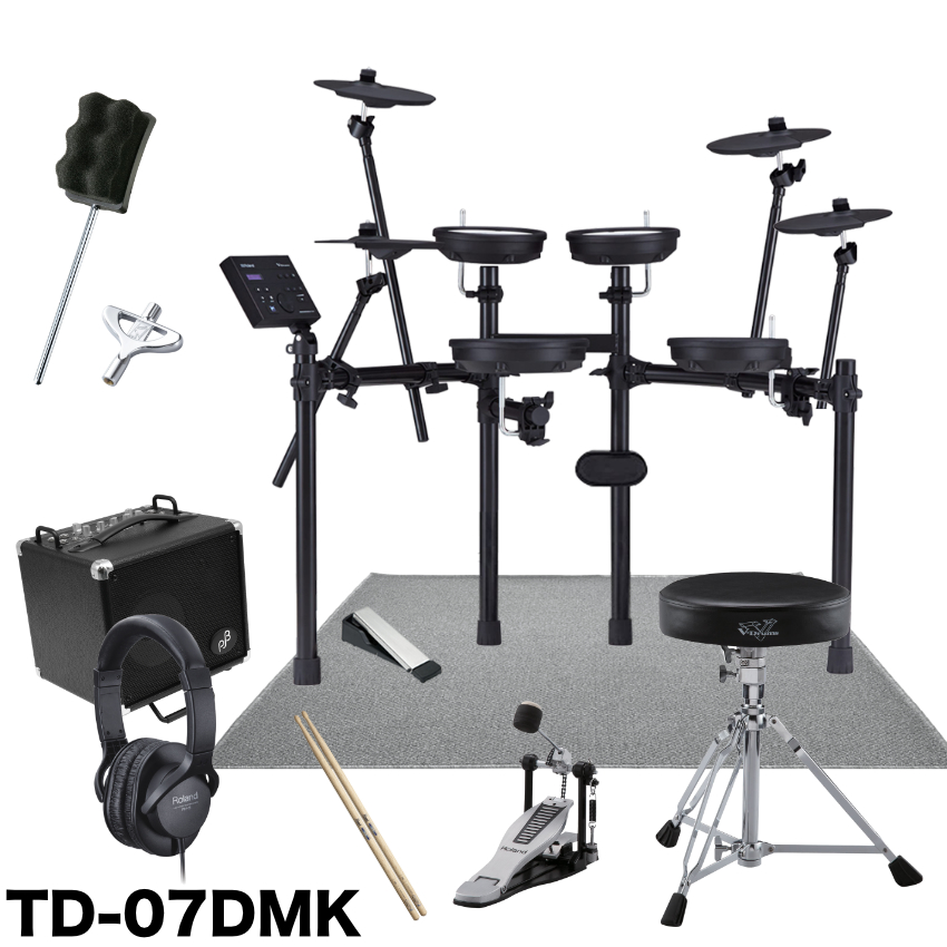 Roland �R���p�N�g�ȓd�q�h���� TD-07DMK �h���}�b�g+3�V���o���g���Z�b�g �x�[�X���ڑ��ł���}���`�A���v�Z�b�g
