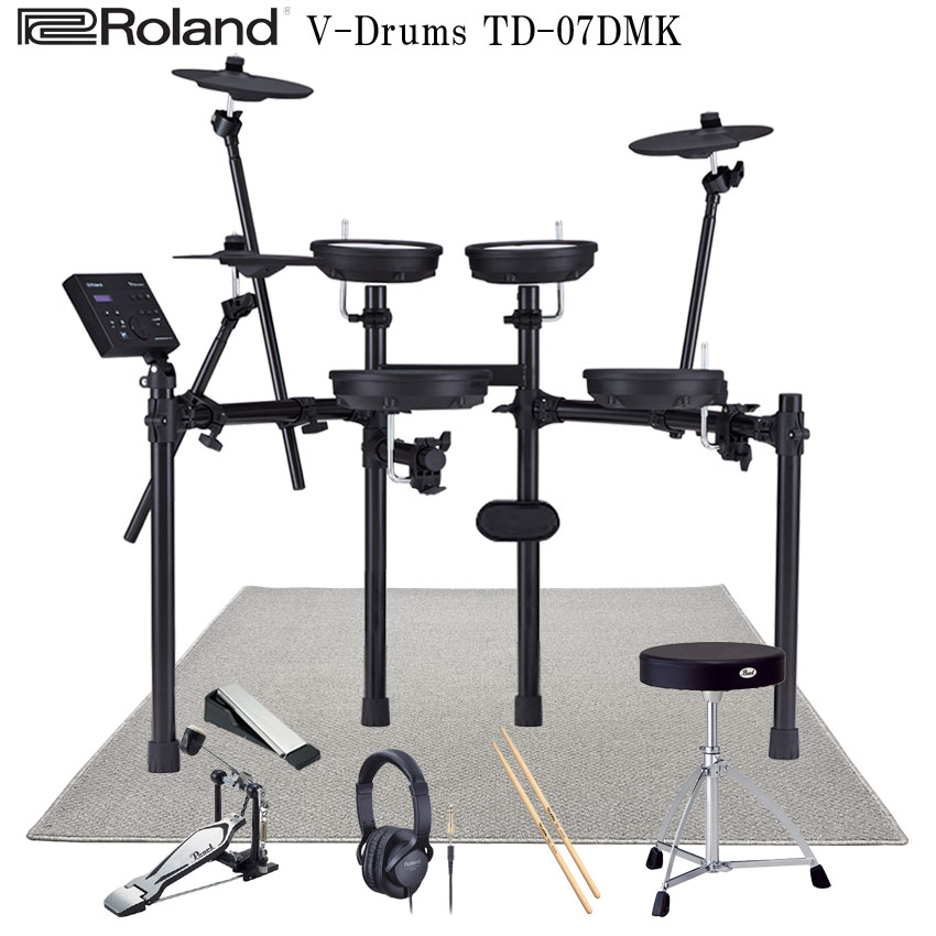 Roland ローランド 電子ドラムセット TD-07DMK V-Drums エレドラ 基本アクセサリーセット＆防振マット付き | ローランド