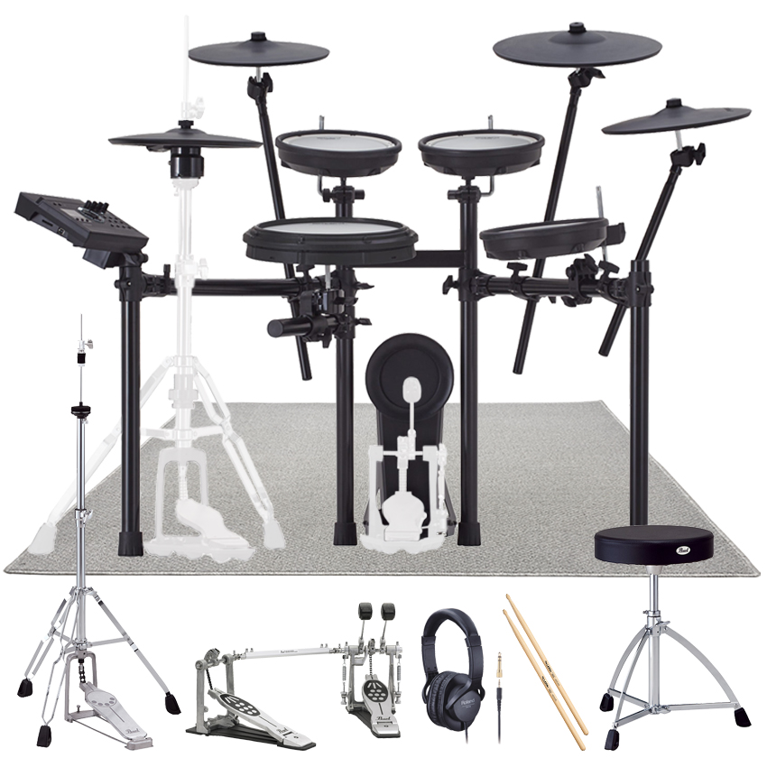 Roland ローランド 電子ドラムセット TD-17KVX2 V-Drums ハイハットスタンド/ヘッドフォン/スローン/ツインペダル/防音・防振マット付きセット エレドラ | ローランド