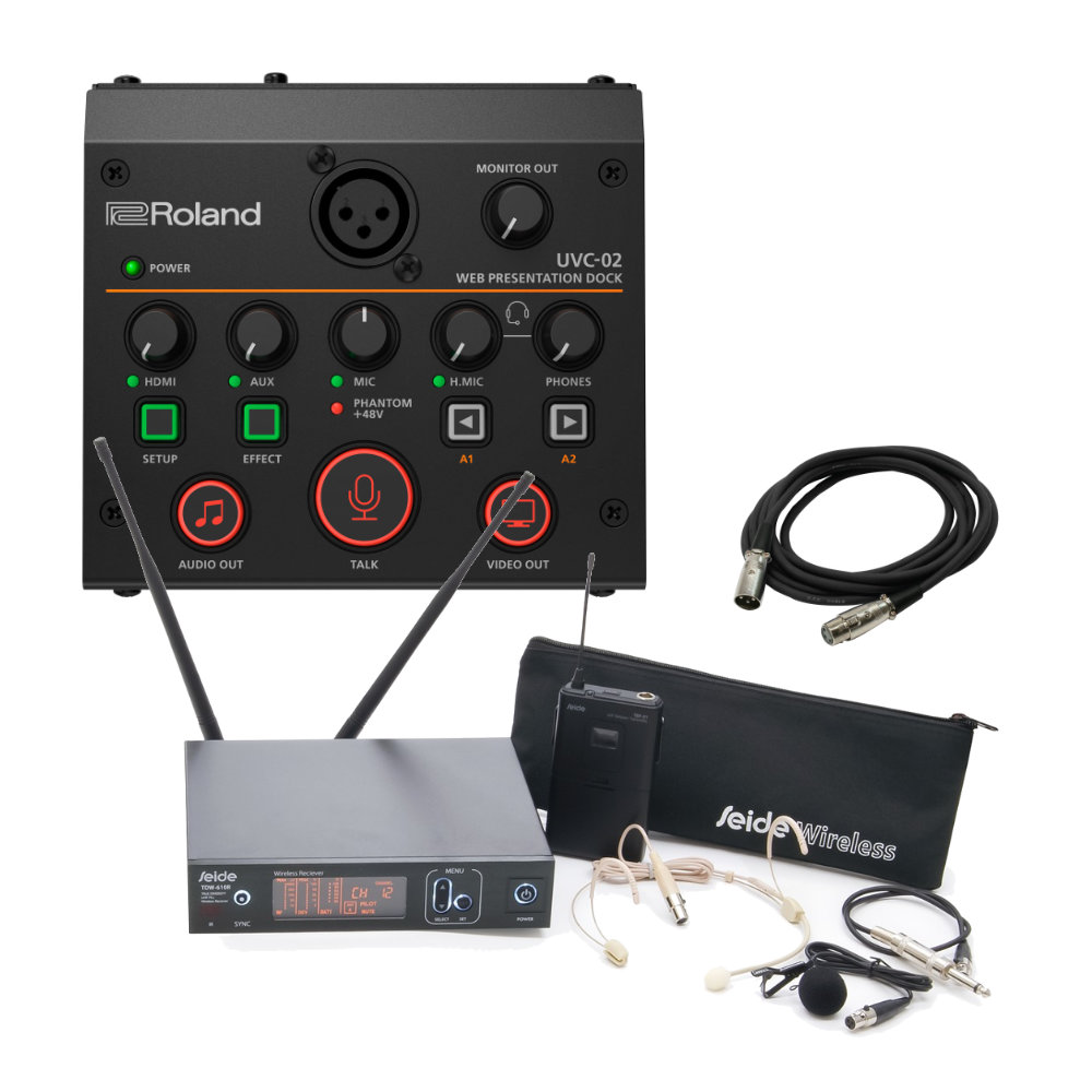 ハイブリッド会議に最適 Roland UVC-02 + ワイヤレスマイクピンマイク1個セット | ローランド