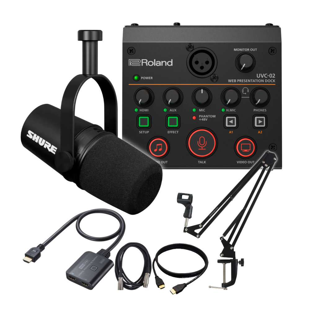 Roland オーディオインターフェイス UVC-02 + SHURE MV7X ブラックセット | ローランド