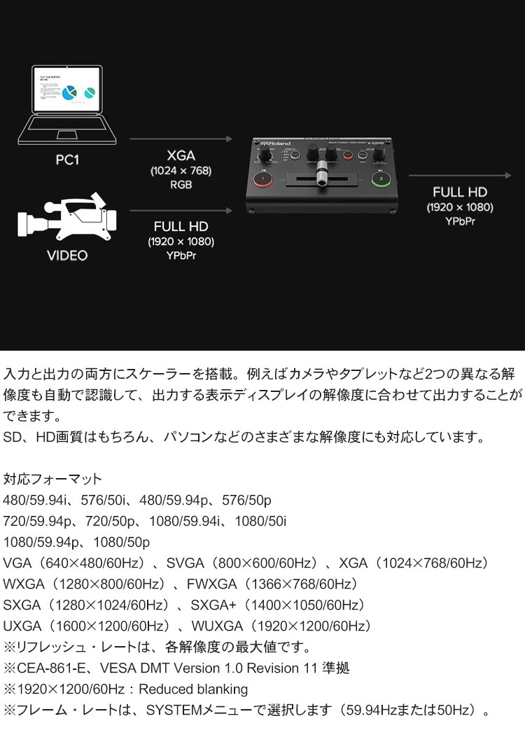 特価安いそれに目立つ V 02hd Eqhdm Fs 楽器のことならメリーネット 楽器のことなら何でもおまかせ メリーネットヤフー店 のpaコーナーです V 02hd Eqhdm Fs Roland ビデオスイッチャー Hdmiケーブル フットスイッチセット 楽器 手芸 コレクション 学校