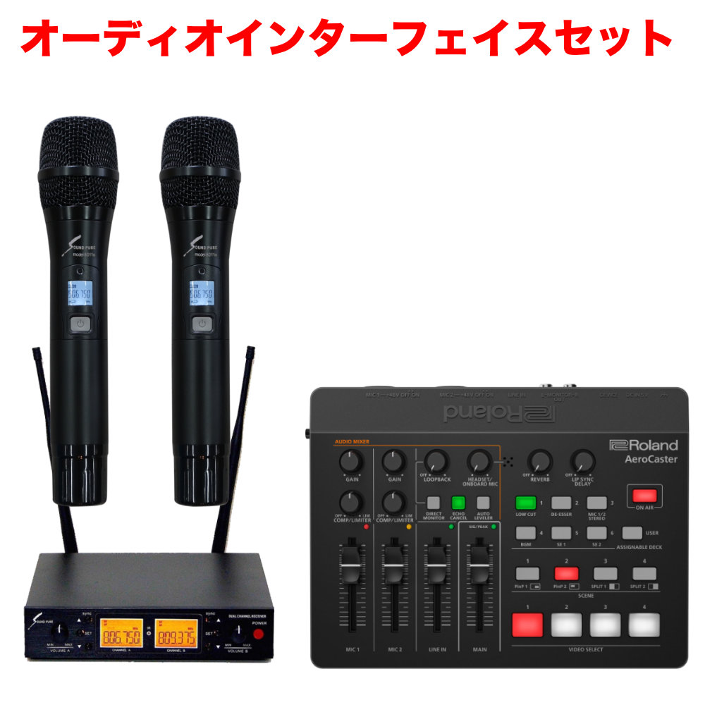 ワイヤレスマイク2本付き WEB会議セット エコーキャンセラー搭載 オーディオインターフェイス | ローランド