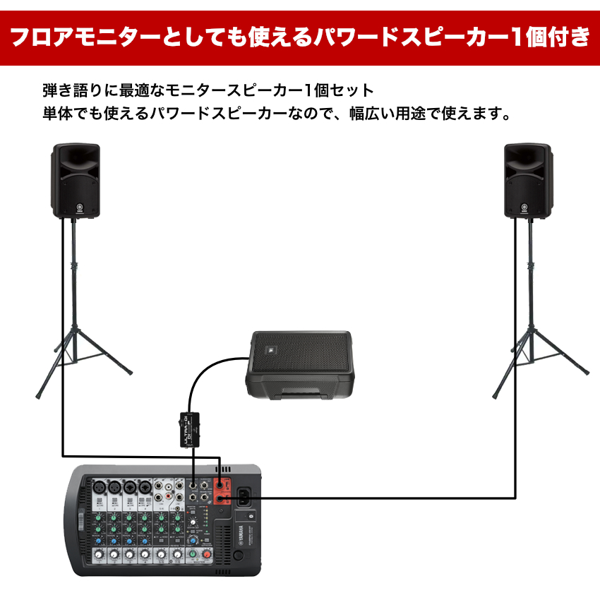 YAMAHA（ヤマハ） YAMAHA STAGEPAS400BT + モニタースピーカーセット