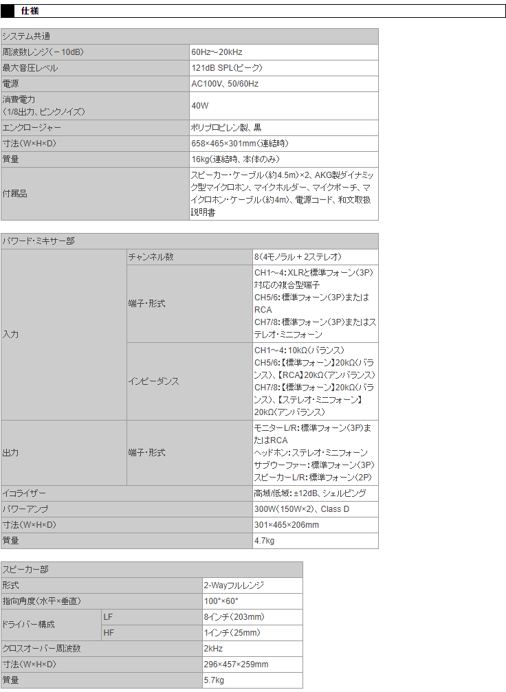 JBL 簡易PAセット EON208P + ワイヤレスマイク/ヘッドマイクセット_6
