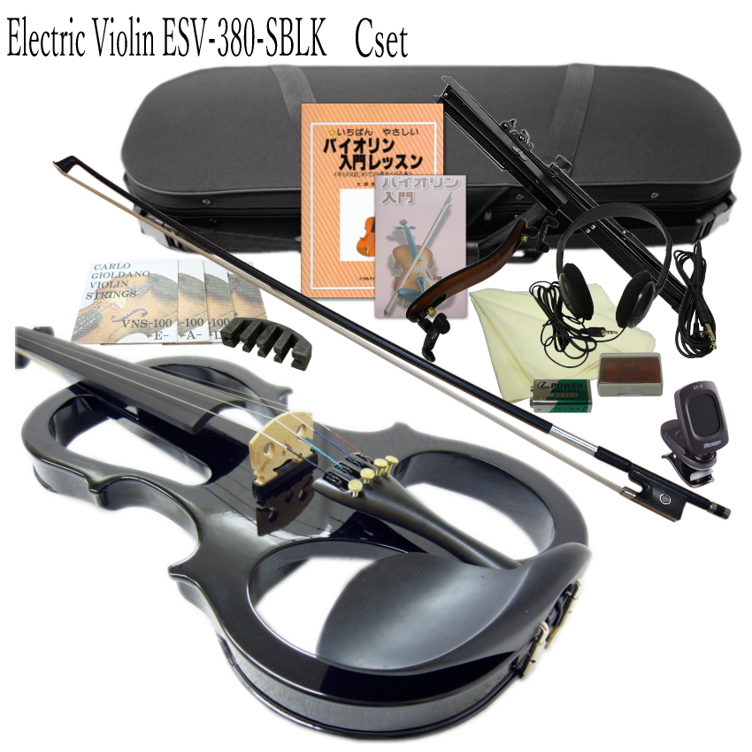 KIKUTANI - 消音成り行き威風堂堂たる 電気ギター提琴 ESV-380S黒いこと【15点仕掛ける】試奏検品＆自然調整後積みだし バイオリン-楽器、器材