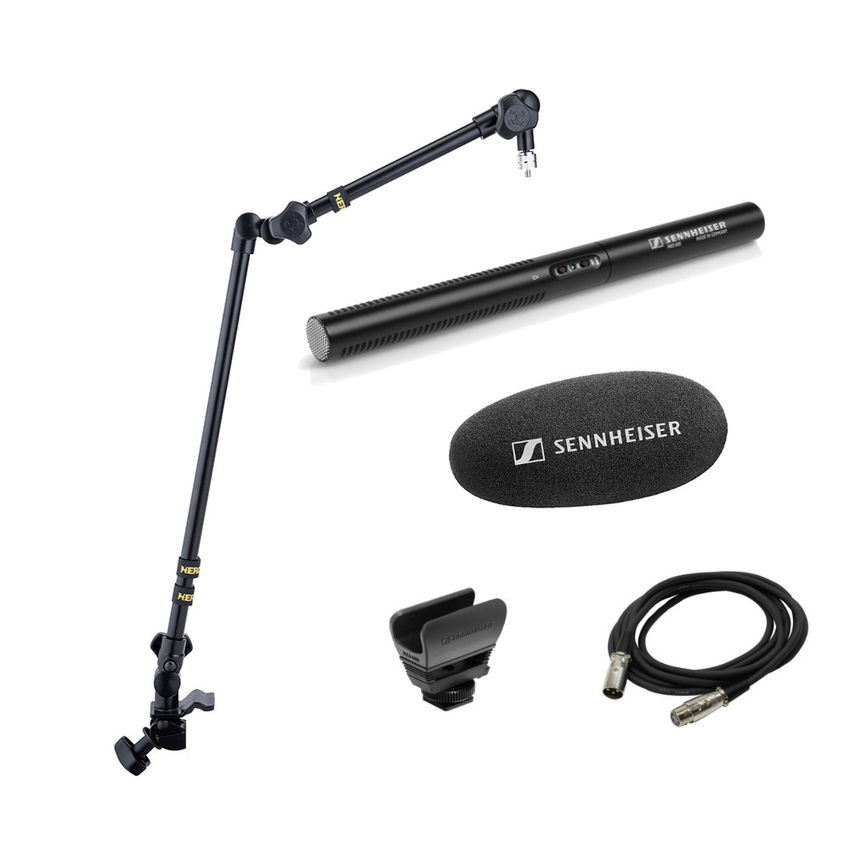 【美品】SENNHEISER（ゼンハイザー） MKE600 マイクスタンド付き SENNHESIER MKE600 ガンマイク + デスクアームマイクスタンドセット