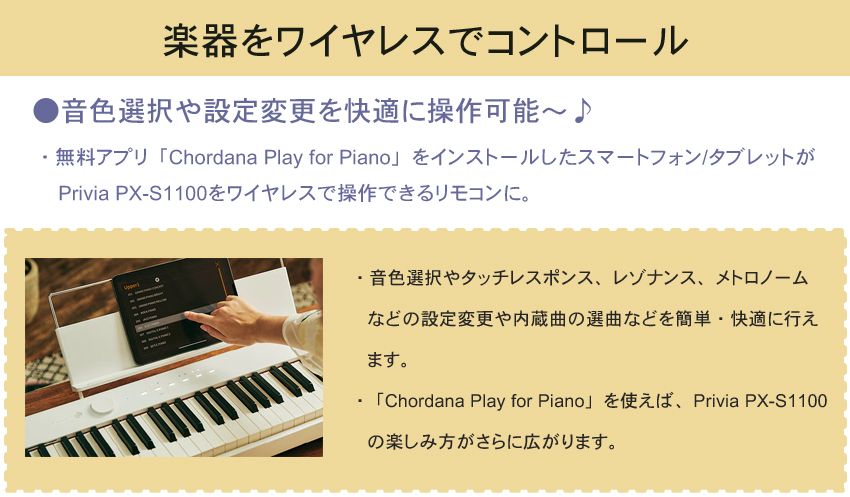 カシオ 電子ピアノ PX-S1100 ホワイト スタンド＆ケースセット1