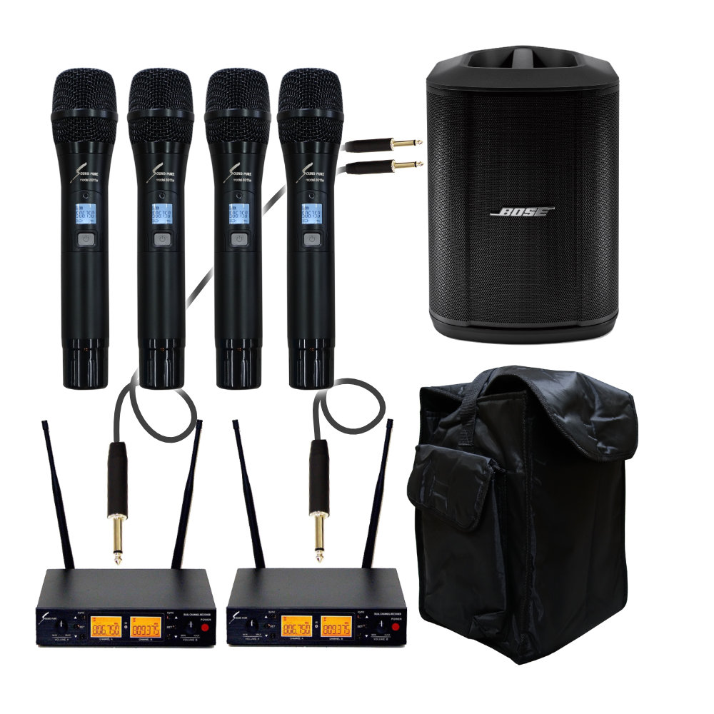 BOSE 簡易PAセット S1 Pro + (ケース/ワイヤレスマイク4本セット)