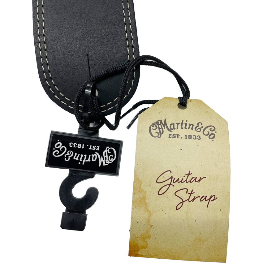 Martin ギターストラップ BALL GLOVE LEATHER STRAP 18A0013 BK ブラック レザーストラップ マーチン