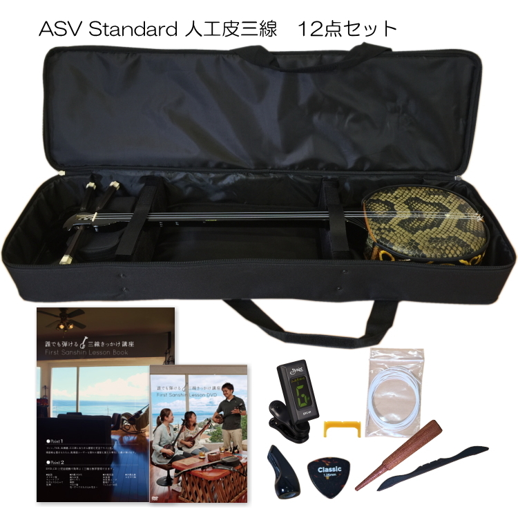 沖縄三線 ソフトケース 人口皮 入門 三線 沖縄 初心者セット 教本有り 初心者セット】三線 人工皮 初心者 入門 練習 ソフトケース 糸