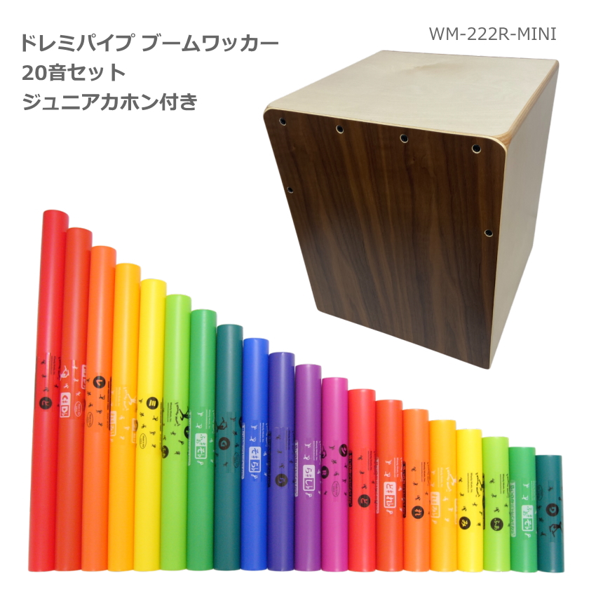 ドレミパイプ ブームワッカー 20音セット Walter ジュニア カホン WM-222R付き ダイアトニック/クロマチック/エクステンション 打楽器 リトミック