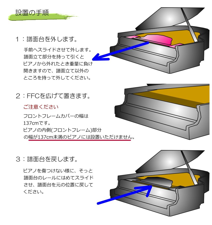 グランドピアノ フロントフレームカバー 透明(クリアー) イトマサ FFC-C｜merry-ys3｜05