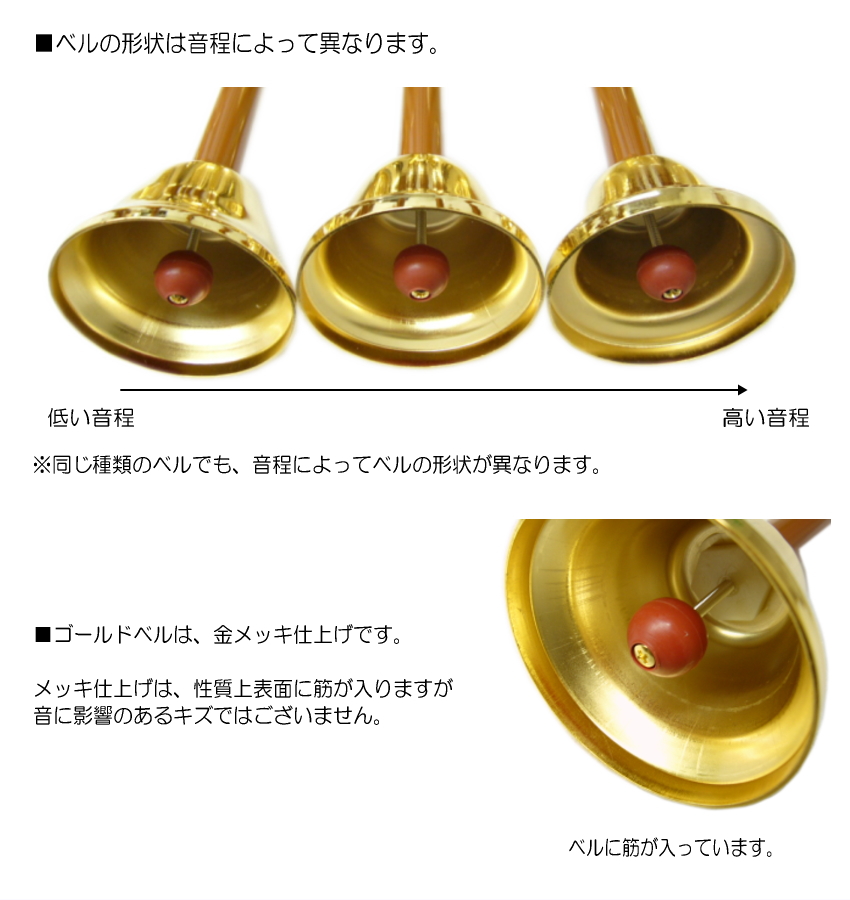 ウチダ ミュージックベル ハンドベル ゴールド 27音 クッションケース