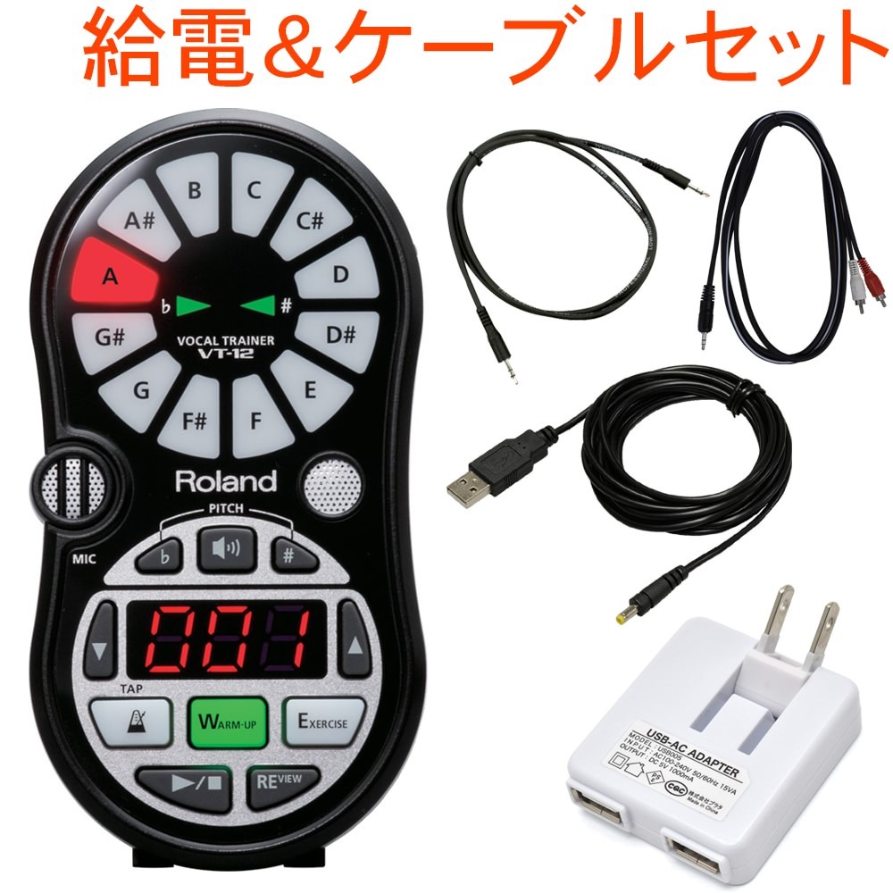 Roland VT-12 ブラック【便利な４点セット】ローランド ボーカルトレーナー(VT12-BK)