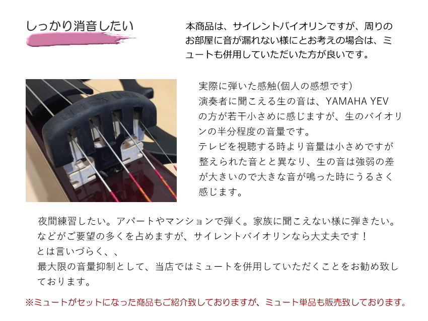 YAMAHA（ヤマハ） サイレント バイオリン YSV104 BL「ケースや弓など