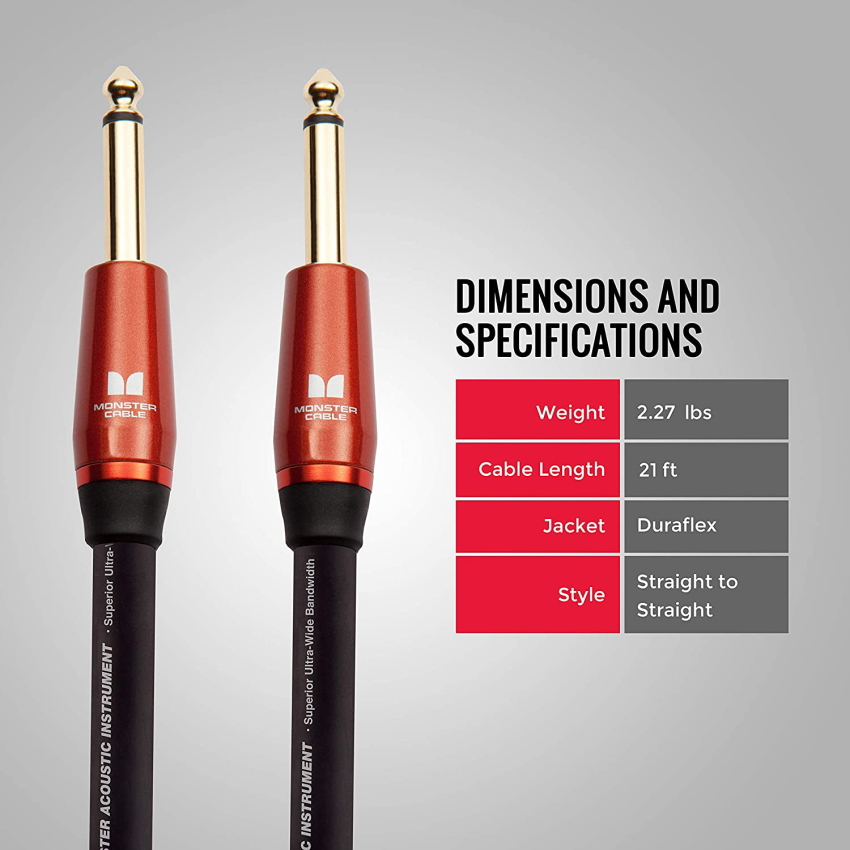 MONSTER CABLE M ACOUSTIC 6.4m S-S ギターケーブル モンスター