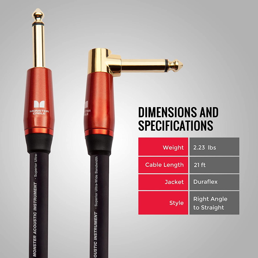 MONSTER CABLE M ACOUSTIC 6.4m S-L ギターケーブル モンスター
