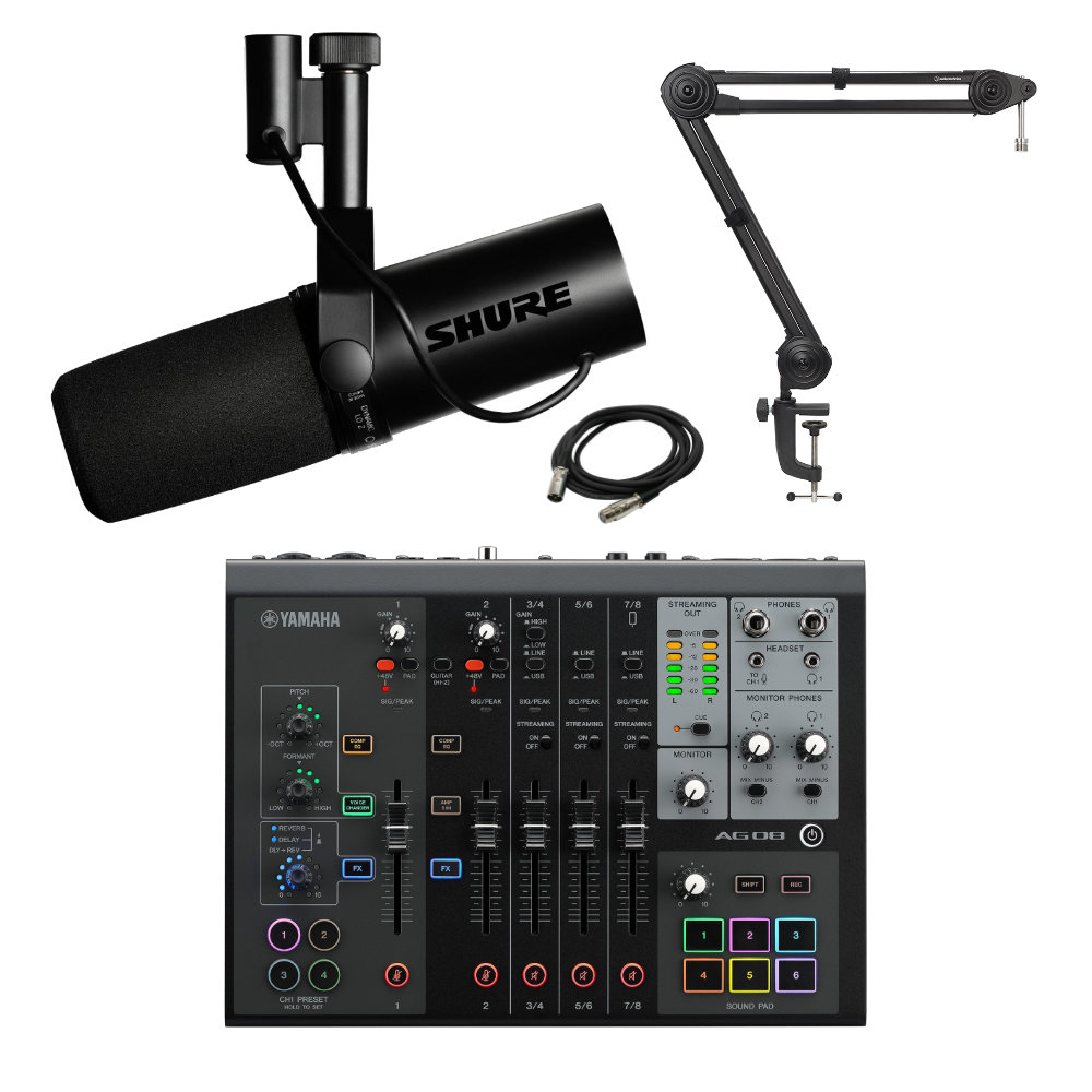 YAMAHA（ヤマハ） YAMAHA AG08 ブラック ゲーム実況セット SHURE SM7B