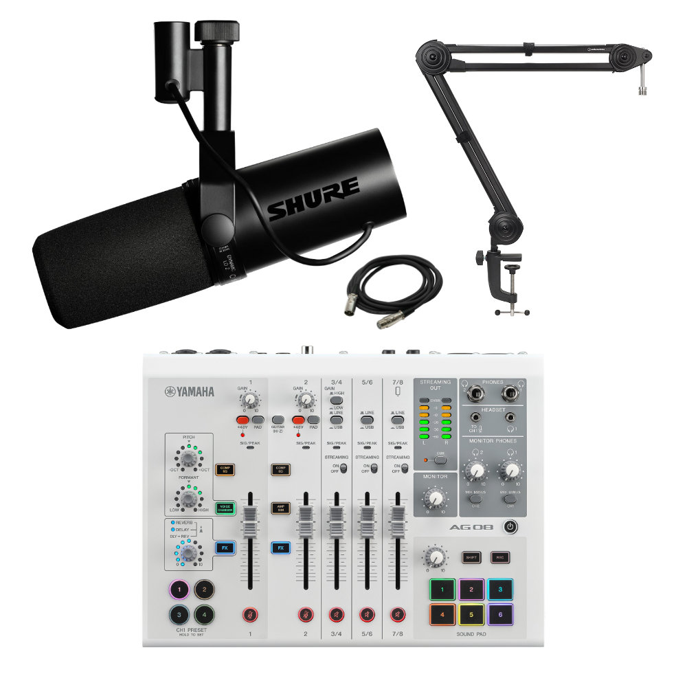YAMAHA（ヤマハ） YAMAHA AG08 ホワイト ゲーム実況セット SHURE SM7B