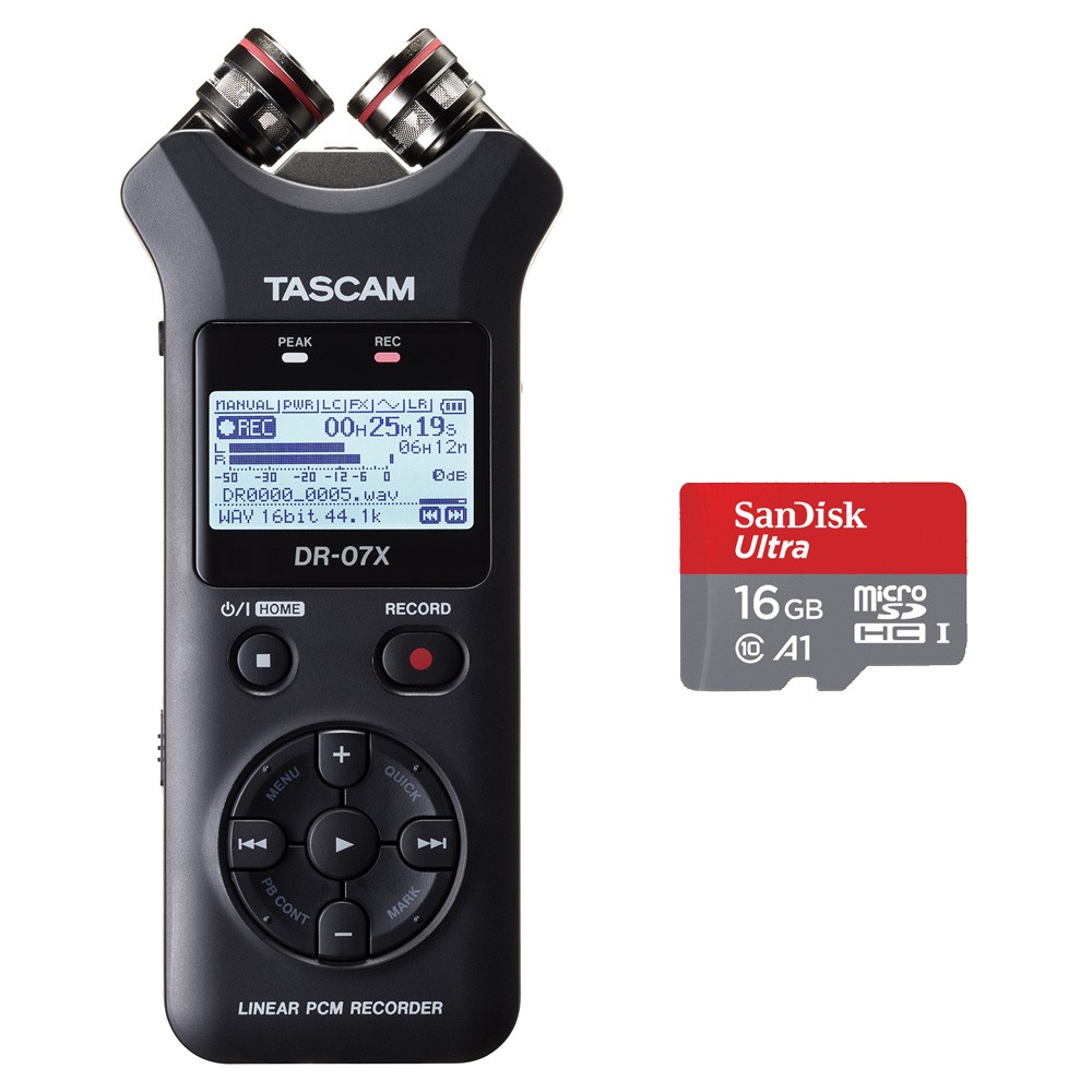 TASCAM DR-07X ハンディレコーダー (microSDカードセット) ハイレゾクオリティリニアPCMレコーダー