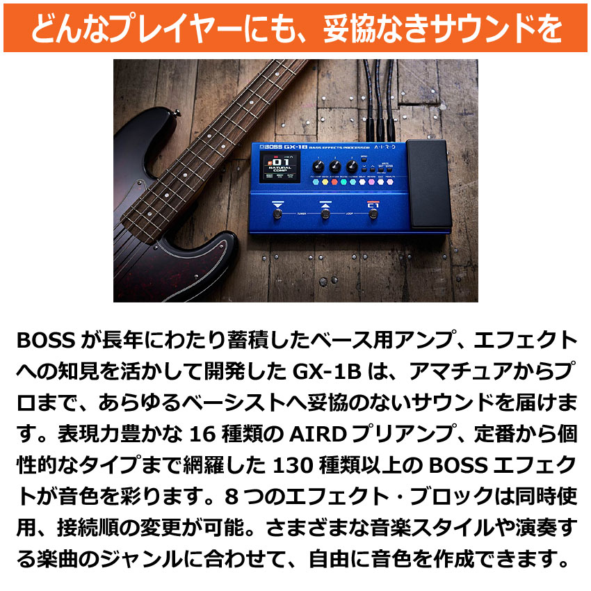 BOSS（ボス） ベース用マルチエフェクター GX-1B 純正アダプターセット