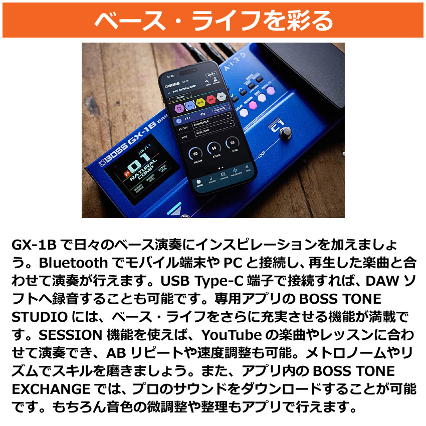 BOSS（ボス） ベース用マルチエフェクター GX-1B エフェクター : 音響