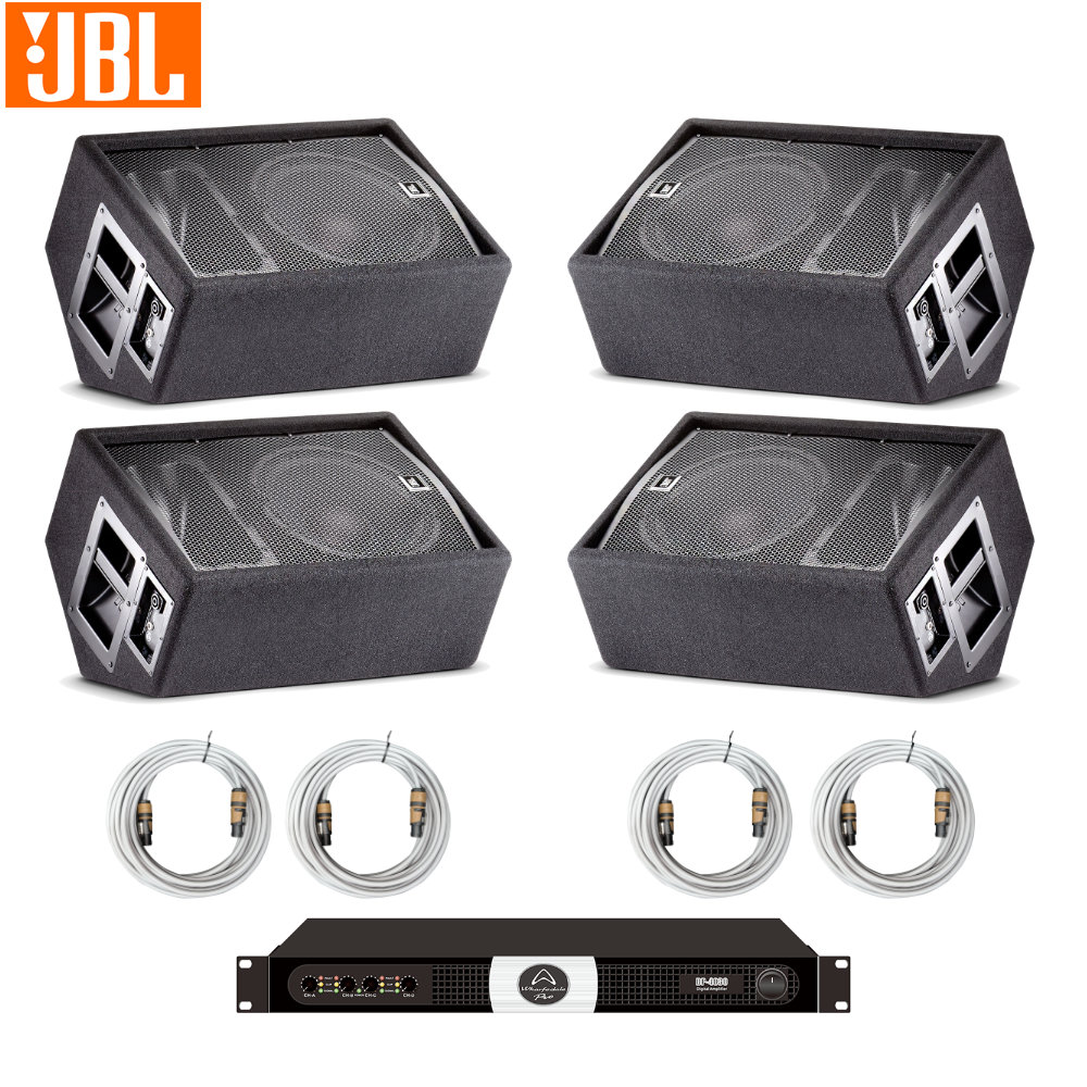JBL（ジェイビーエル） フロアモニタースピーカー 4台 + パワーアンプ
