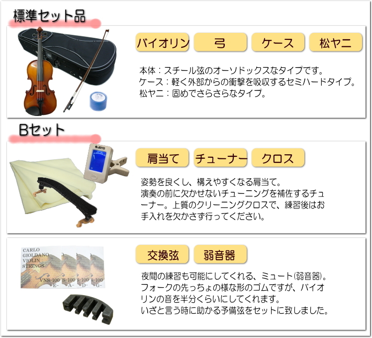 KIKUTANI（キクタニ） 初心者向け バイオリン SV180BC【サイズ1/2】9点