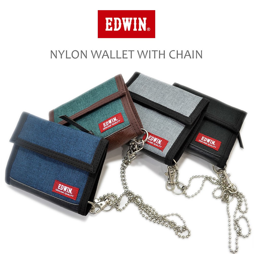 EDWIN エドウィン ウォレット 三つ折り ウォレットチェーン付き