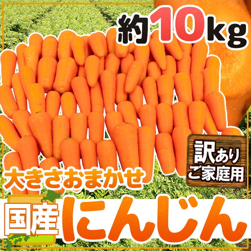 国内産限定 にんじん 訳あり 約10kg [クール便] 送料無料 【4〜5日営業日以内に出荷】［指定日不可］ :29424-1:めしや  Yahoo!ショッピング店 - 通販 - Yahoo!ショッピング