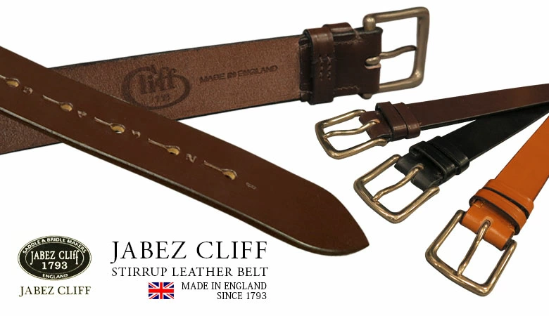 JABEZ CLIFF ジャベツクリフ 28mm幅スティラップレザーベルト