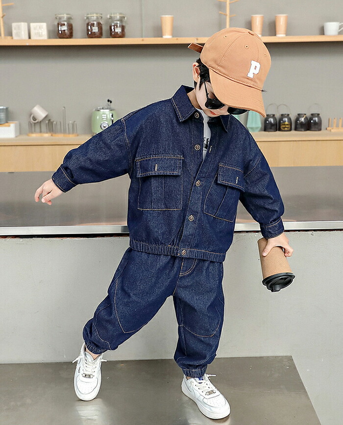 子供服 デニム セットアップ キッズ 2点セット 兄妹 お揃い ダンス衣装