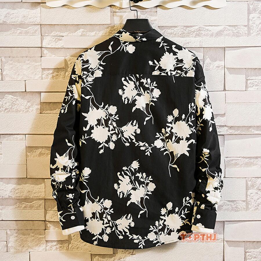 花柄シャツ メンズ 綿 長袖シャツ M-7XL アロハシャツ おしゃれ