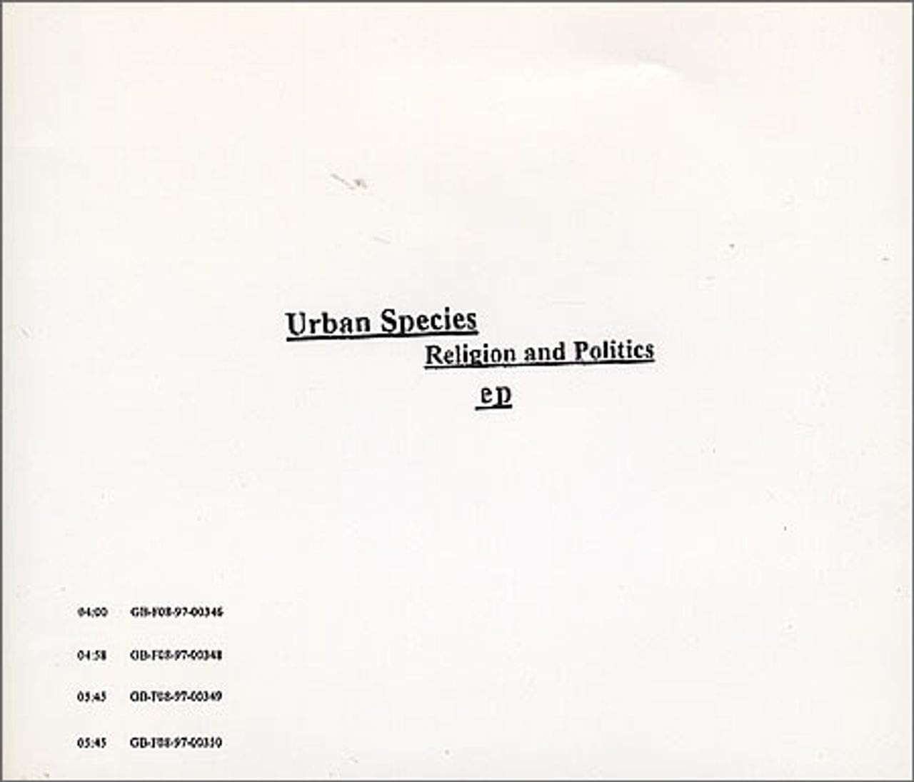 【中古】Religion &amp; Politics / Urban Species（帯無し）