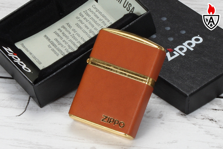 ZIPPO クラシック・レザー キャメル /アーマーケース162 ロゴ 大人 品