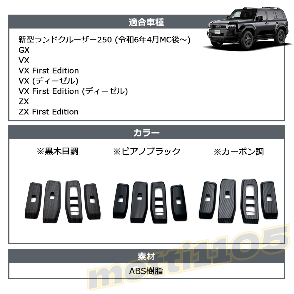 新型 ランドクルーザー 250 LC250 内装 パーツ ガーニッシュ