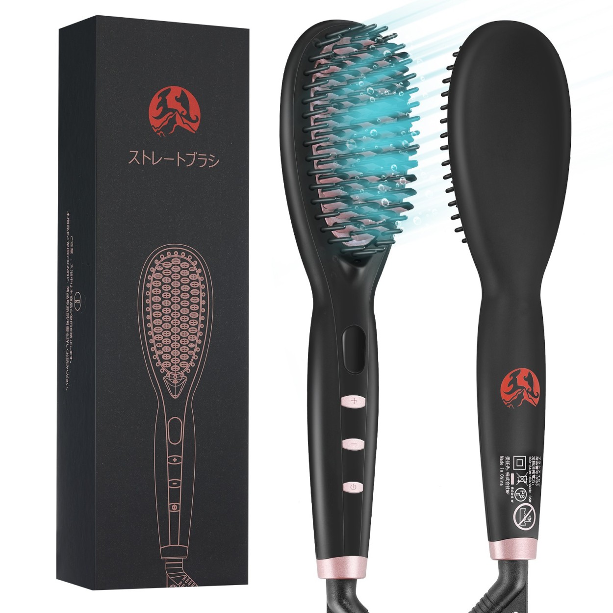 mecre ブラシヘアアイロン 定価20,900円 MF株】ストレートアイロン ブラシ型ヘアアイロン 高濃度マイナス