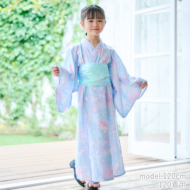 Mother garden 浴衣 子供 キッズ ワンピース ユニコーン 野