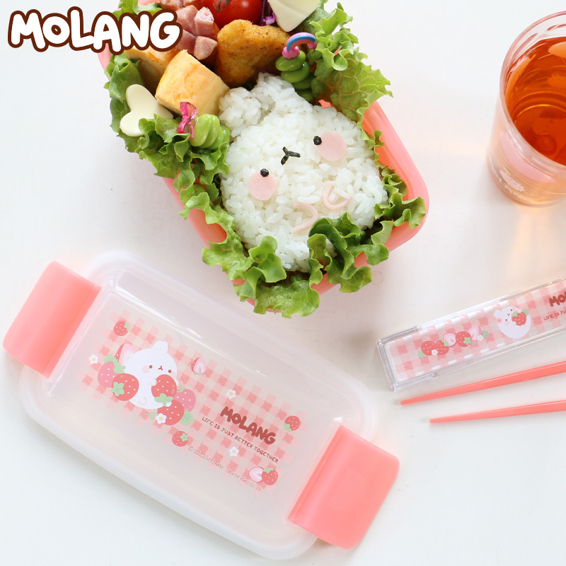 弁当箱 ランチボックス MOLANG モラン いちご柄 ２段 ドーム型 